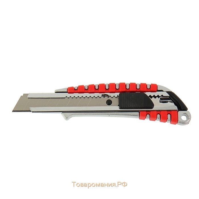 Нож универсальный ТУНДРА, прорезиненный металлический корпус, 18 мм
