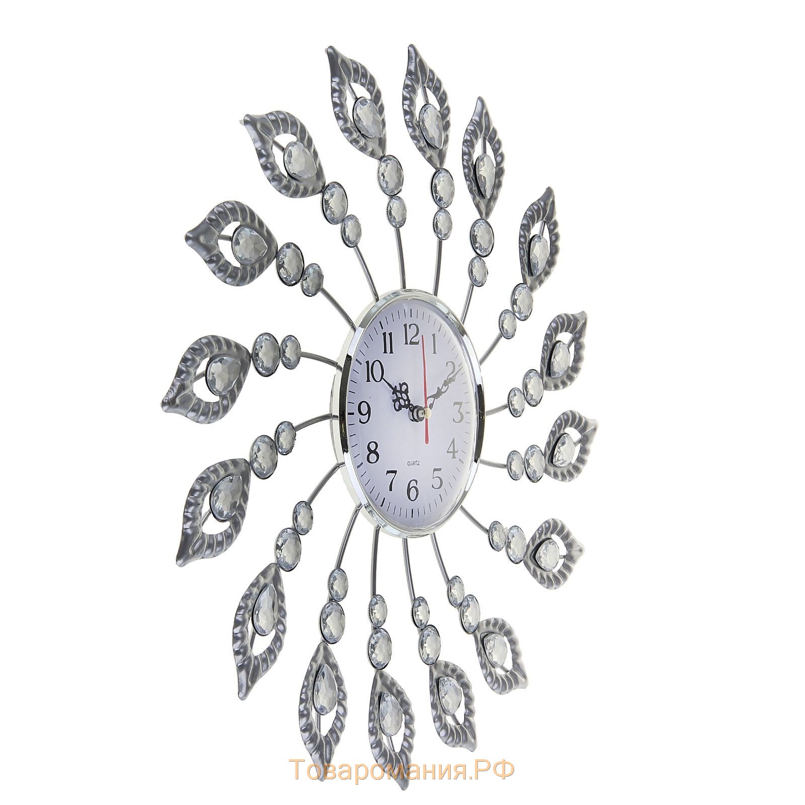 Часы настенные, серия: Ажур, "Перья", плавный ход, d-38 см, циферблат 13 см