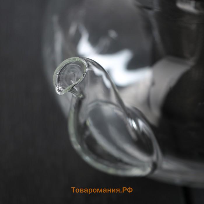 Чайник стеклянный заварочный с металлическим ситом «Калиопа», 1 л