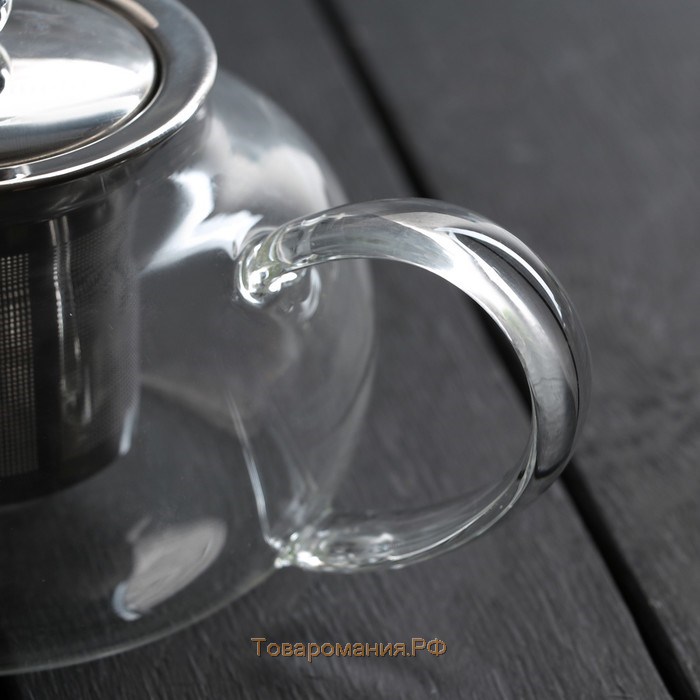 Чайник стеклянный заварочный с металлическим ситом «Калиопа», 600 мл