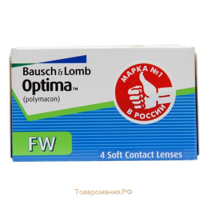 Контактные линзы Optima FW, -6/8,7, в наборе 4 шт.