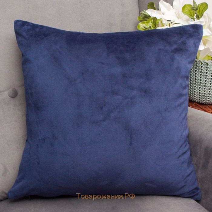 Наволочка декоративная  «Соло» цвет синий, размер 45х45 см