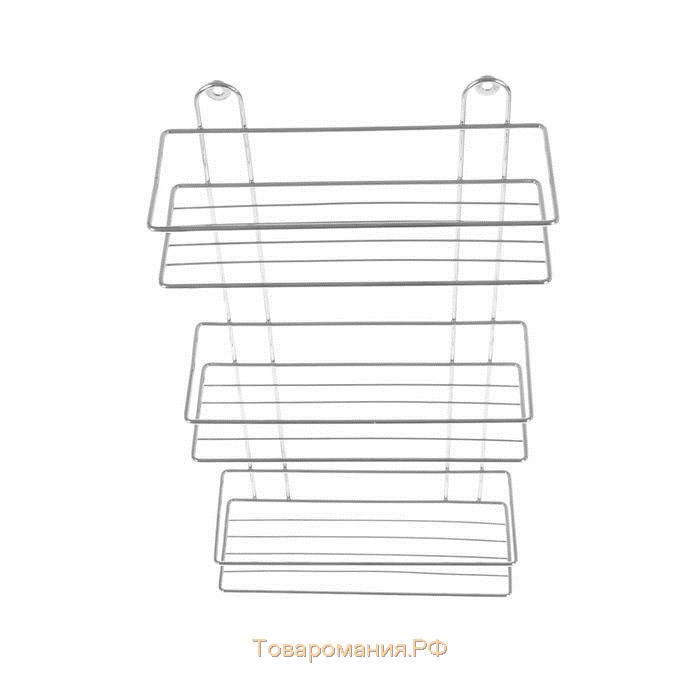 Полка прямоугольная 3-х ярусная, 26,5×10,5×50 см, хром