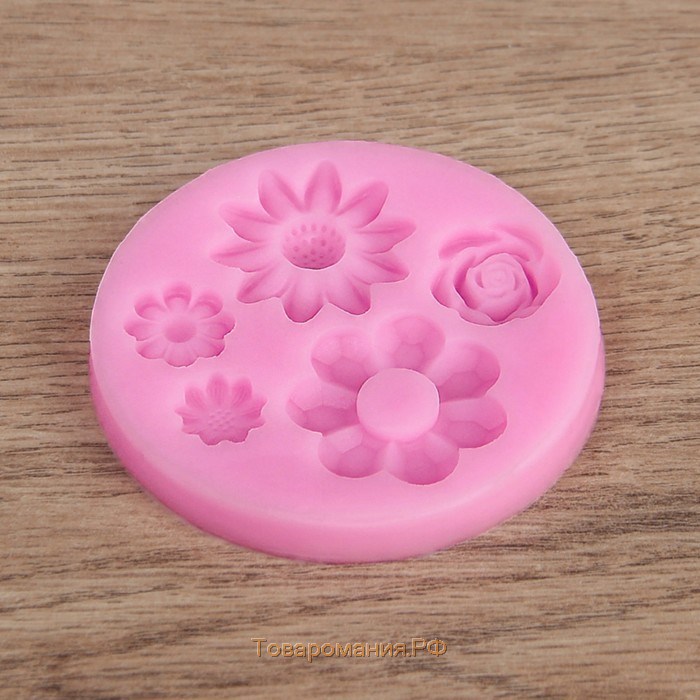 Молд «Клумба», силикон, 6,5×0,7 см, цвет розовый