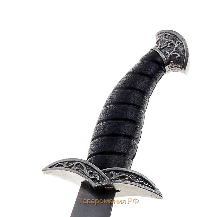 Сувенирный нож изогнутый, 26,5 см, на ножнах длинный завиток, чёрный