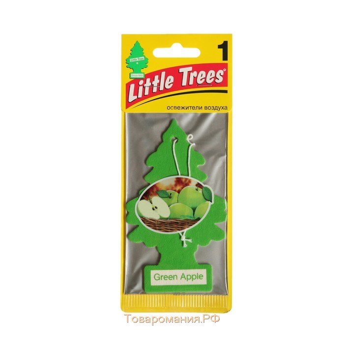 Ароматизатор Ёлочка Little Trees Зелёное яблоко, Green Apple