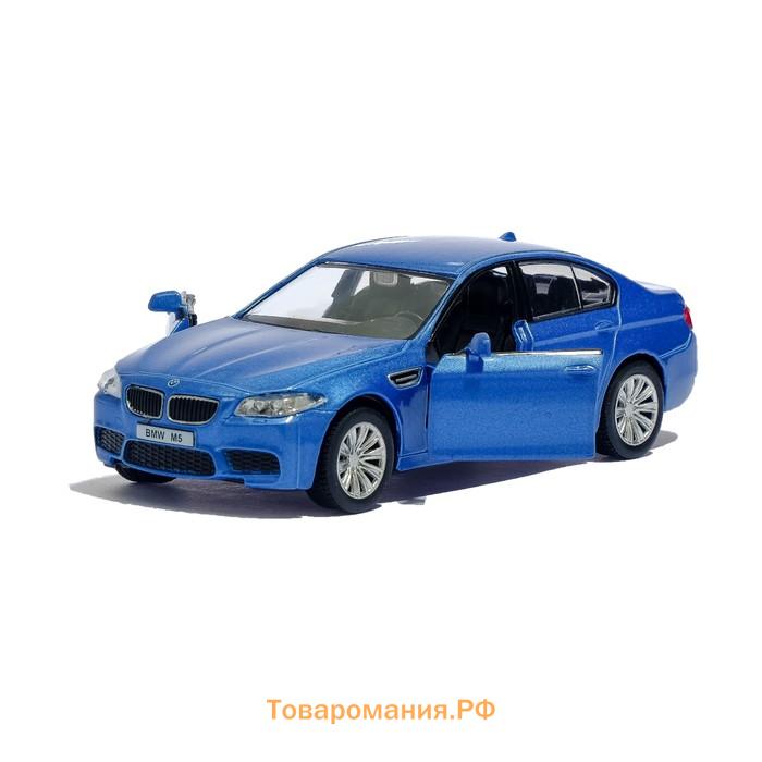 Машина металлическая BMW M5, 1:32, открываются двери, инерция, цвет синий