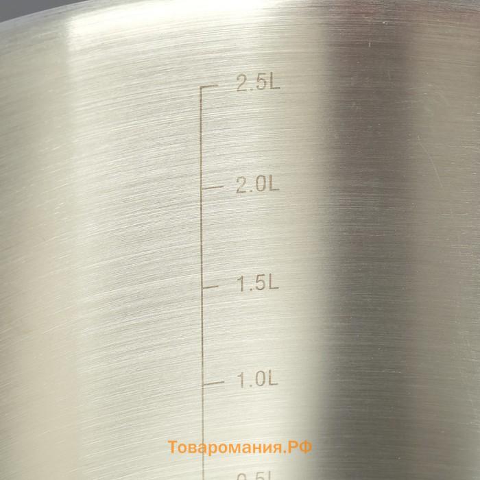 Кастрюля Катунь «Общепит», 3 л, d=18 см, h=12 см, капсульное дно, индукция, нержавеющая сталь