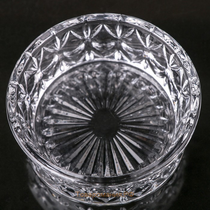 Сахарница стеклянная «Круги», 250 мл, 10,5×10,5 см, с крышкой