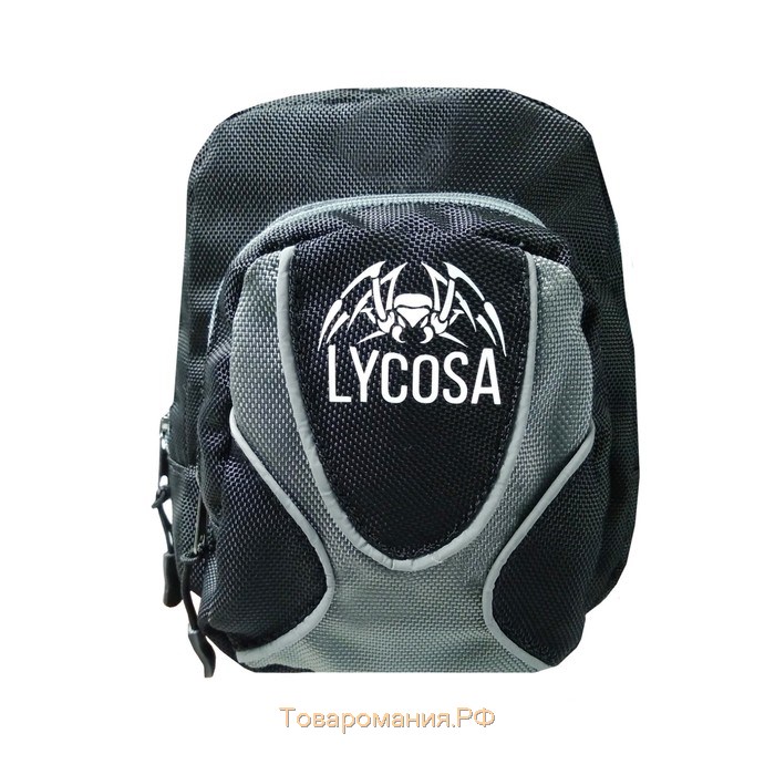 Сумочка LYCOSA, на бедро, серо-черная