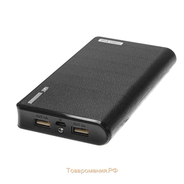 Внешний аккумулятор PB-26, 15600 мАч, 2 USB, 1/2 А, фонарик, чёрный