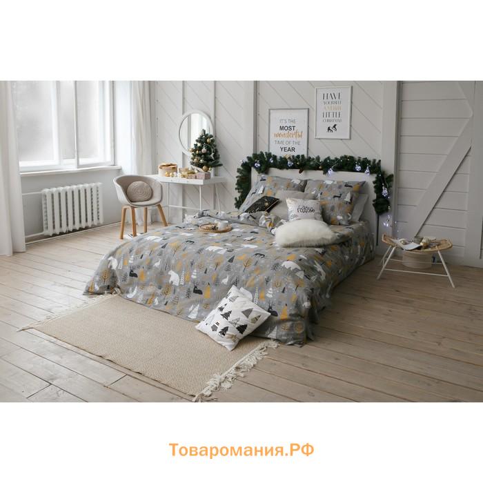 Новый год. Постельное бельё  2 сп Let it snow (вид 2) 175х215 см, 200х220 см, 70х70 см - 2 шт