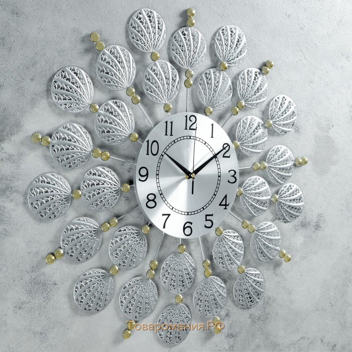 Часы настенные, серия: Ажур, "Ракушки", d-59 см, циферблат 22 см