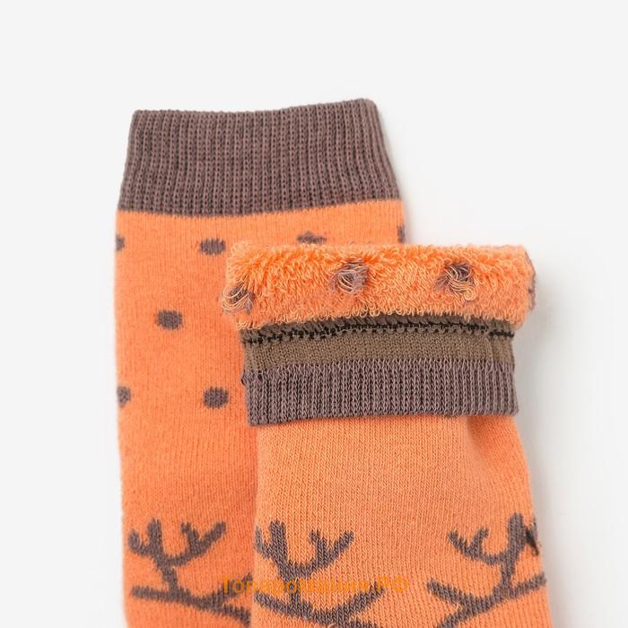 Носки детские махровые, цвет персиковый, размер 14-16
