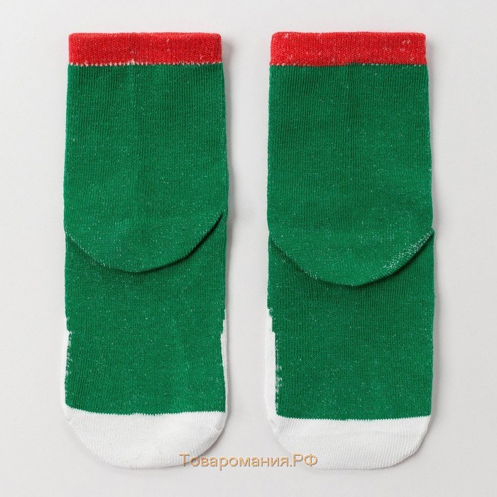 Носки детские «Мороз красный нос», цвет зелёный, размер 18-20