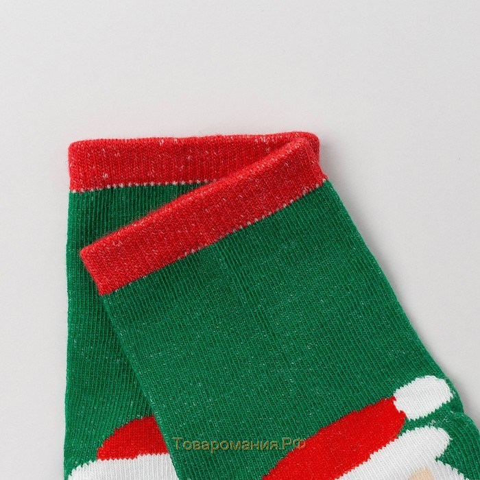 Носки детские «Мороз красный нос», цвет зелёный, размер 18-20