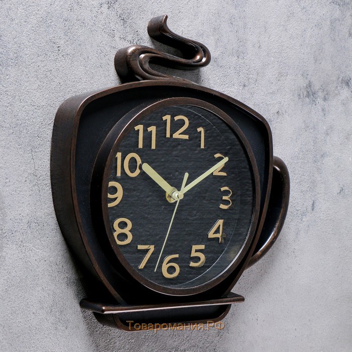 Часы настенные, серия: Кухня, "Кофейная кружка", d-17.5 см, 26 х 24 см