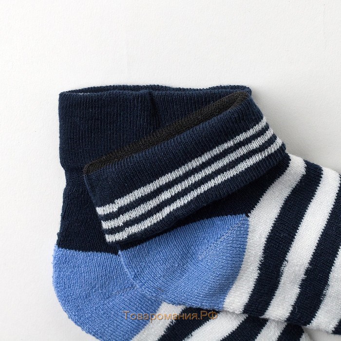 Носки детские махровые, цвет синий, размер 20-22