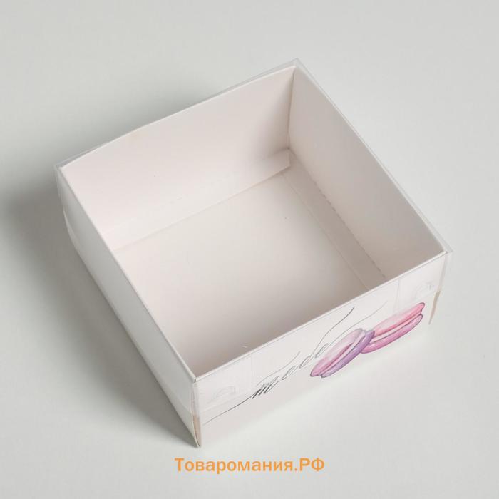 Коробка под бенто-торт с PVC крышкой, кондитерская упаковка, «Тебе», 12 х 6 х 11,5 см