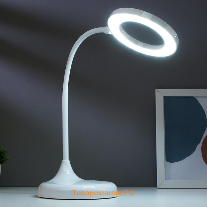 Лампа настольная сенсорная 16098/1 LED 5Вт USB АКБ 3000-6000К белый 16х16х54,5 см RISALUX