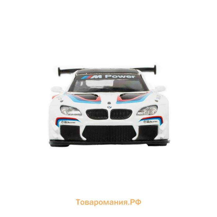 Машина металлическая BMW M6, 1:43, инерция, открываются двери, цвет белый