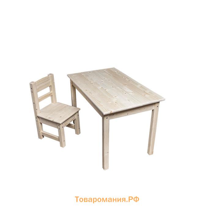 Детский набор «Нильс», стол 800 × 500 × 520 мм и стул 300 × 400 × 550 мм, массив сосны