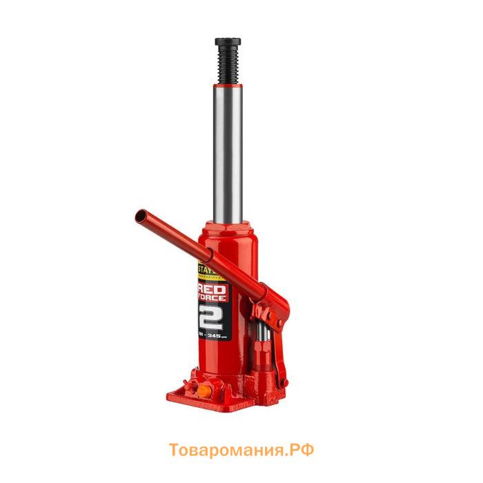 Домкрат бутылочный гидравлический STAYER RED FORCE 43160-2_z01, 181-345 мм, 2 т