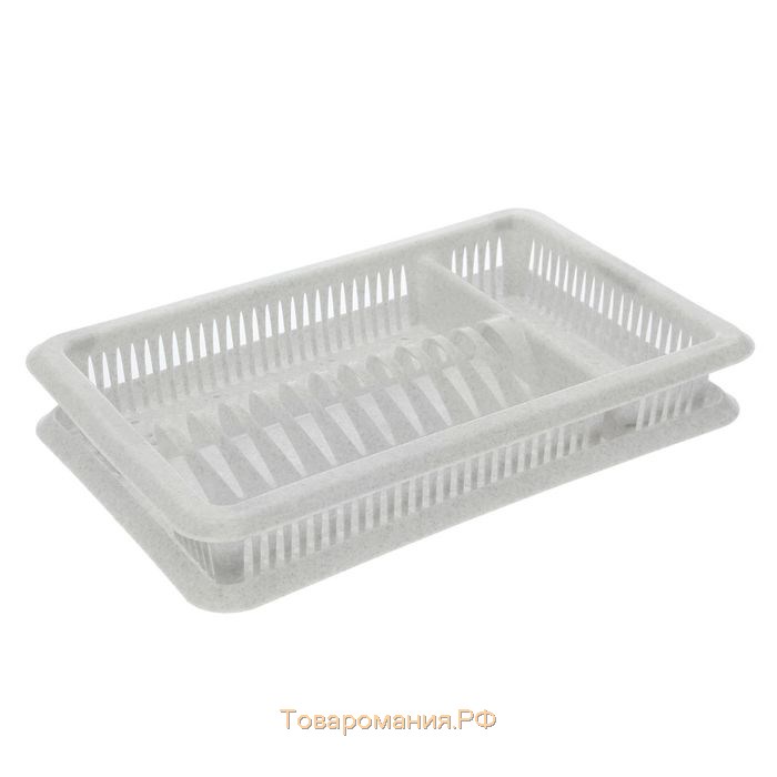Сушилка для посуды с поддоном «Лилия», 48×30,5×8,5 см, цвет МИКС