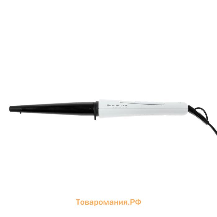 Плойка Rowenta CF3345F0, 36 Вт, конусная, турмалиновая керамика, 200°С, бело-чёрная