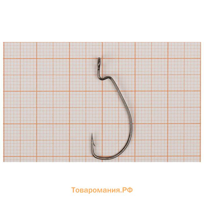 Крючки офсетные YUGANA Wide range worm big eye, № 6, 4 шт.