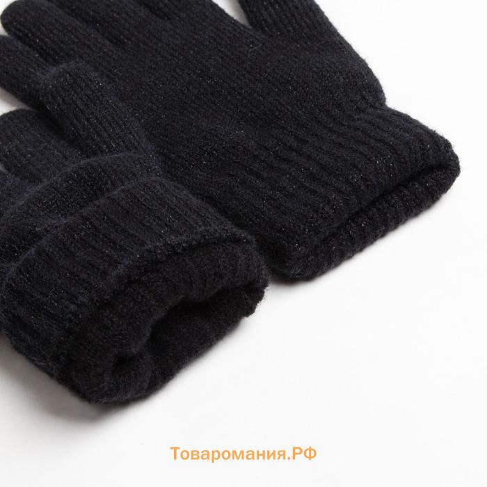 Перчатки женские двухслойные MINAKU однотонные, размер 6,5, цвет черный