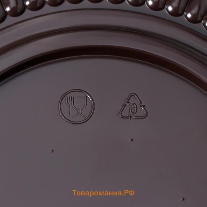 Тортовница пластиковая одноразовая с крышкой УТ40, 18,1×9,6 см, внутренний 15,5×8,5 см, цвет прозрачный, коричневый
