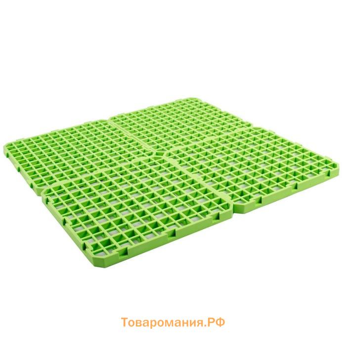 Пол пластиковый для кроликов и кур, 25 × 25 см, зелёный