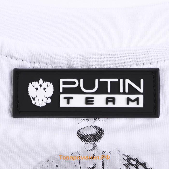 Футболка Putin team, герб, белая, размер 54-56