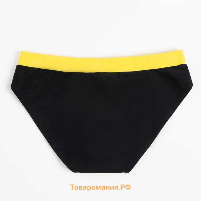 Плавки купальные для мальчика MINAKU, цвет чёрный/жёлтый, рост 146-152