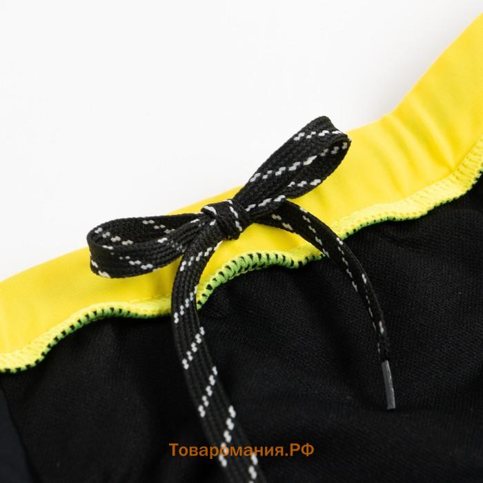 Плавки купальные для мальчика MINAKU, цвет чёрный/жёлтый, рост 146-152