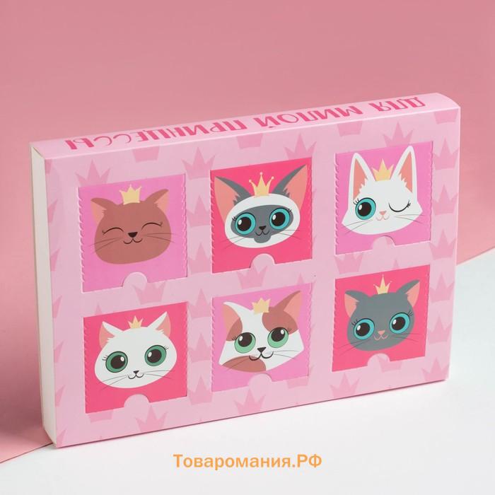 Подарочный набор адвент KAFTAN "Cats": носки (р-р 14-16) и аксессуары