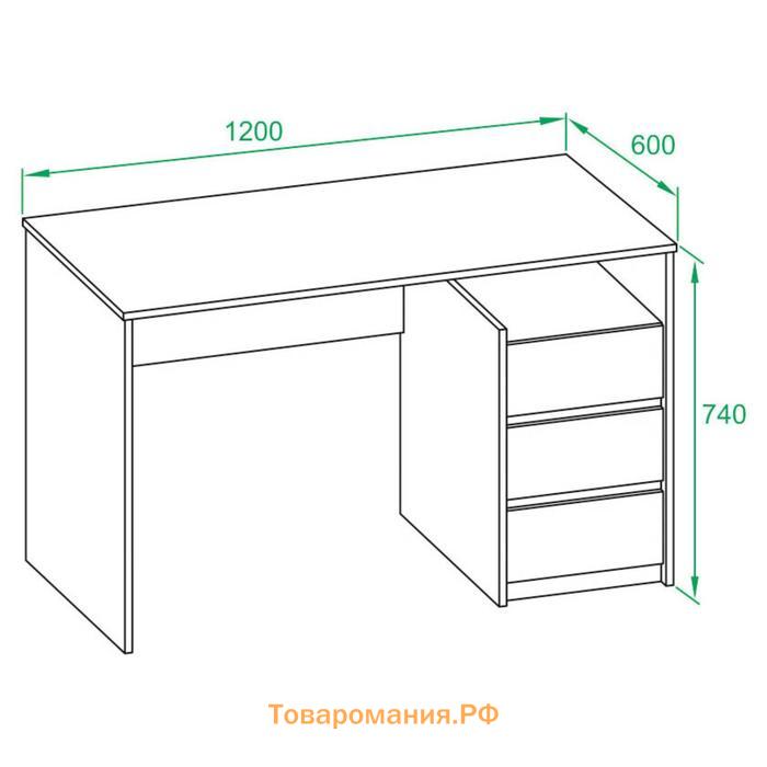 Письменный стол «СПм 21», 1200 × 600 × 740 мм, цвет белый / дуб делано