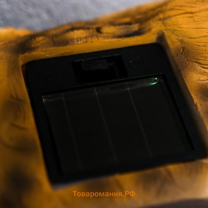 Сувенир полистоун свет "Филин на брёвнышке" от солнечной батареи 21,5х8х17,5 см