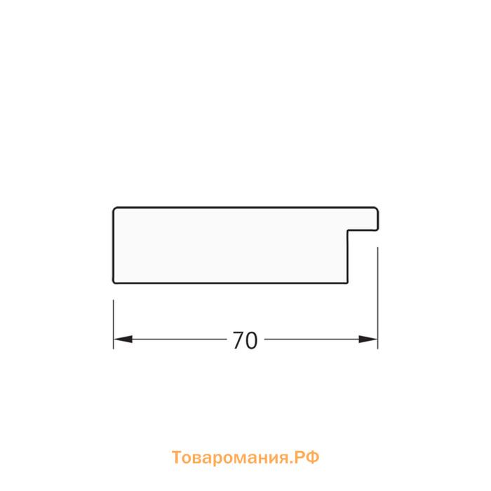 Зеркало в багетной раме, чеканка белая 70 мм, 43 x 53 см