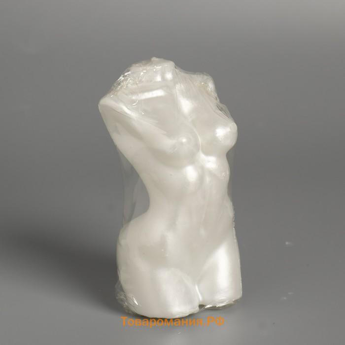 Свеча фигурная лакированная "Женский силуэт", 10 см, жемчужная