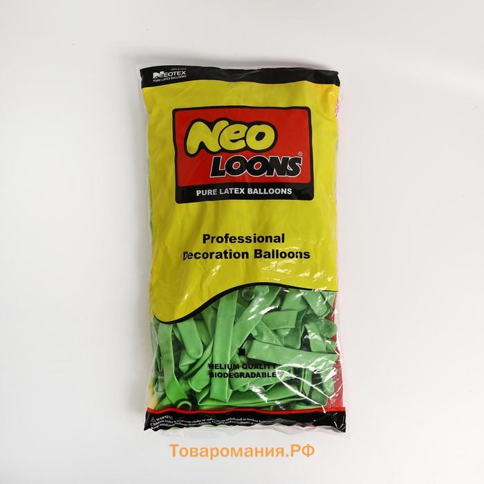 Шар для твистинга латексный 350", макарун, набор 10 шт., цвет нежно-зелёный