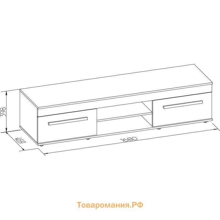 Тумба ТВ «Леон 3», 1680 × 469 × 398 мм, цвет ясень анкор светлый / ателье светлый