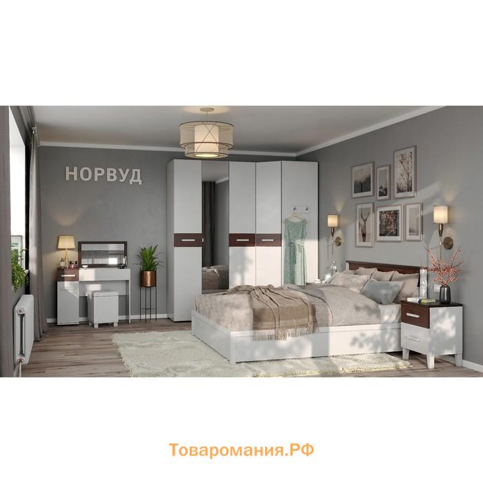 Кровать «Норвуд 31», 1800 × 2000 мм, без основания, цвет белый / орех шоколадный