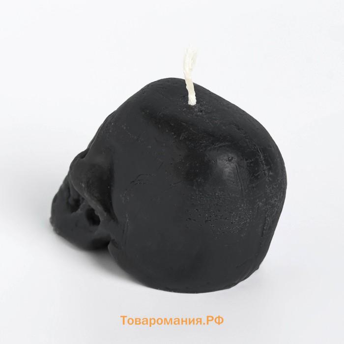 Свеча фигурная ритуальная "Череп", 6 см, черный