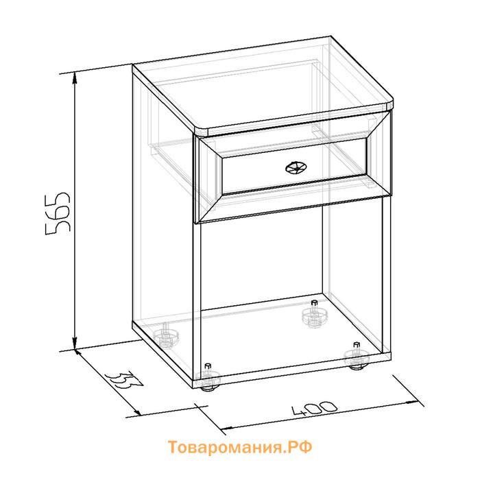 Тумба прикроватная Sherlock 64, 400 × 353 × 565 мм, цвет дуб сонома