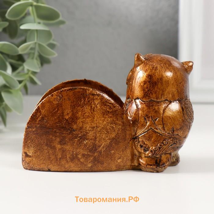 Фигурка-визитница полистоун «Совушка в лесу», 10.5×4.5×7.5 см