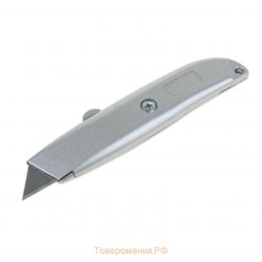 Нож универсальный ТУНДРА, металлический корпус, трапециевидное лезвие, 19 мм