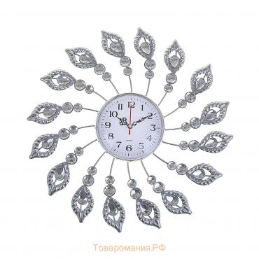 Часы настенные, серия: Ажур, "Перья", плавный ход, d-38 см, циферблат 13 см