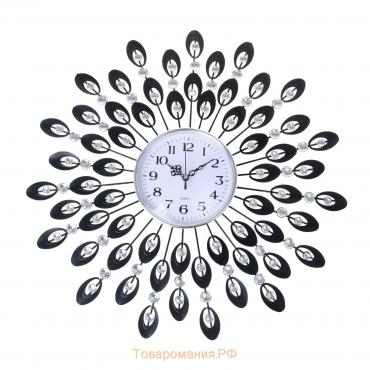 Часы настенные, серия: Ажур, "Перья павлина", плавный ход, d-48 см, циферблат 14 см